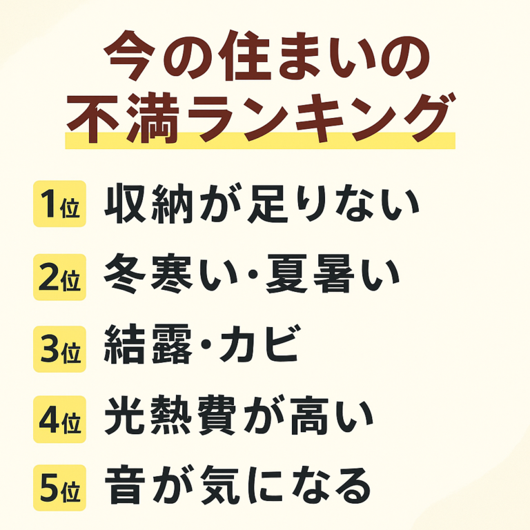 住まいの不満ランキング