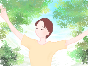 森の中で深呼吸